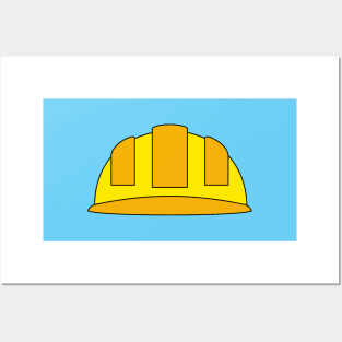 Yellow Hard Hat Cartoon Posters and Art